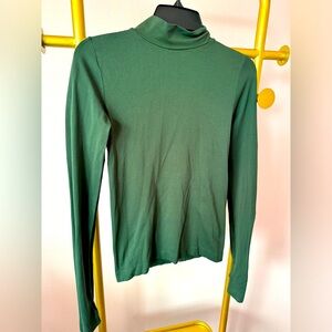 Free people forest green fitted top - long sleeve